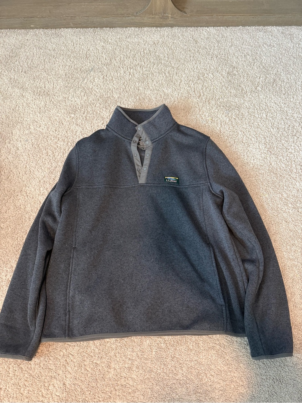 L.L. Bean Charcoal Gray Men’s Quarter-Snap Fleece Jacket